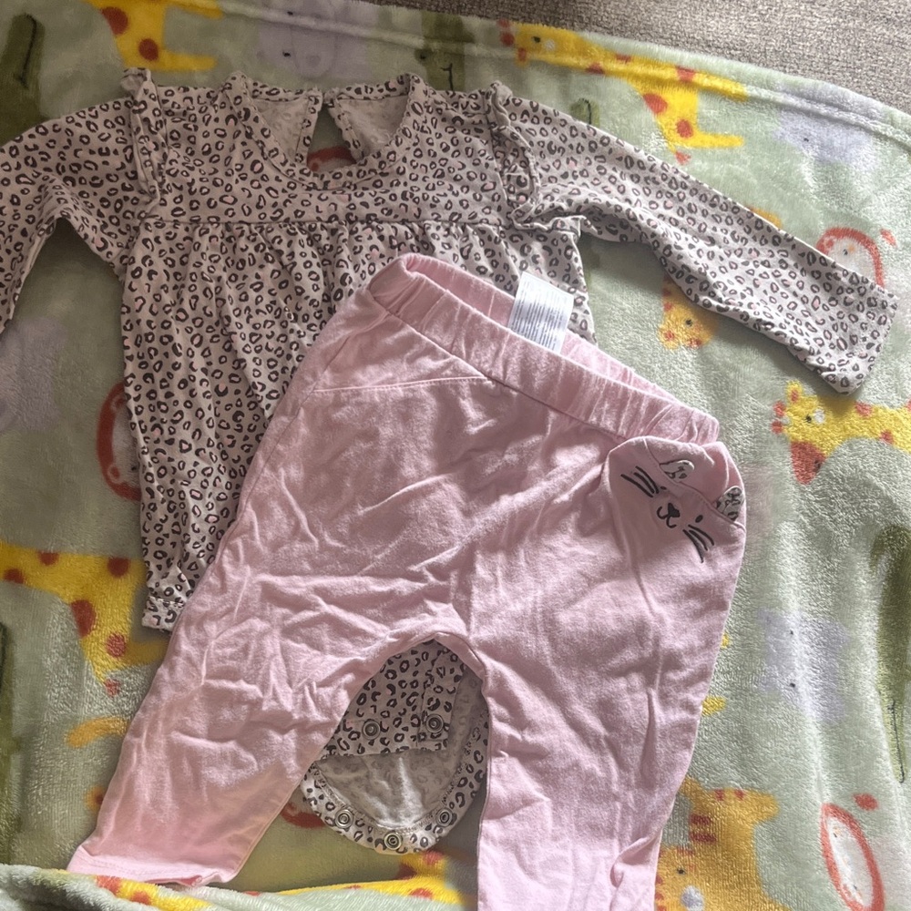 Carter's Leopard Print Top and Pink Pants Set